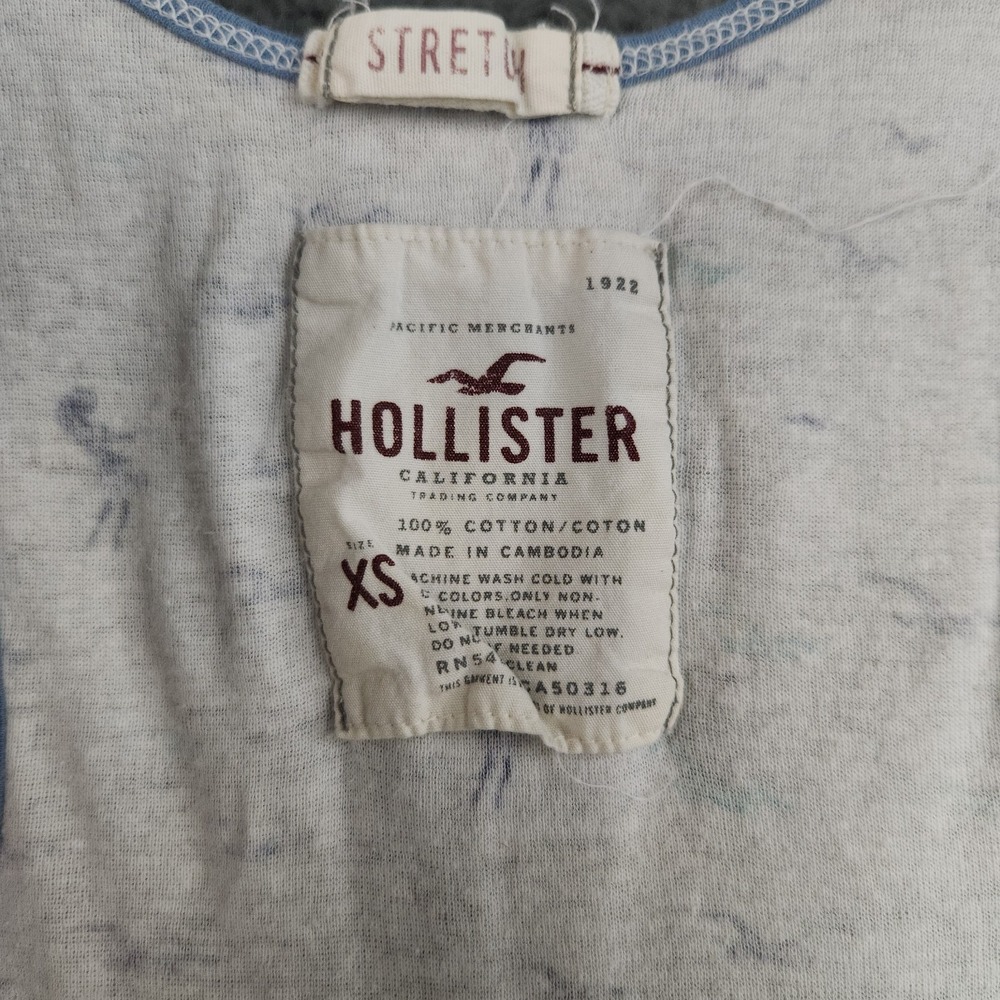 Vtg Y2K Hollister Cami Tank XS Racerback Ribbed Stretch Long Bella Swan AOP RARE - Picture 4 of 10